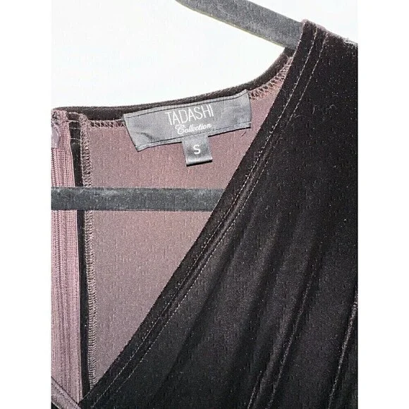 Tadashi Collection Dress Size Small Womens Long Sleeve Purple Velour Jewel Maxi - Picture 2 of 6